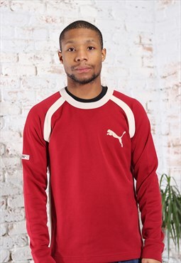 Vintage Puma Logo Sweatshirt Red
