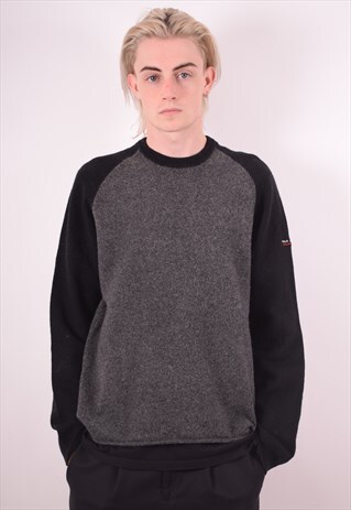 POLO RALPH LAUREN MENS VINTAGE JUMPER SWEATER XL GREY 90S