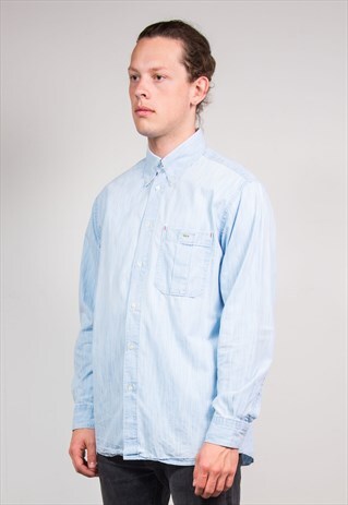 90'S VINTAGE LIGHT BLUE LACOSTE DENIM SHIRT