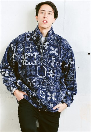 VINTAGE 80S AZTEC FLEECE SWEATSHIRT