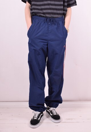 ADIDAS MENS VINTAGE TRACKSUIT TROUSERS W36 L32 BLUE 90'S