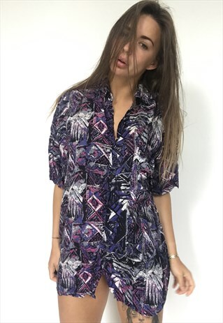 PATTERNED OVERSIZED RETRO VINTAGE UNISEX FESTIVAL SHIRT