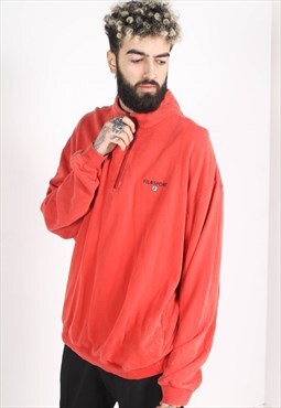 Vintage Fila 1/4 Zip Sweatshirt Red