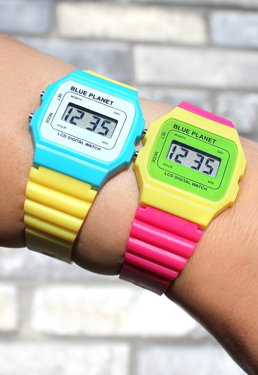 blue planet lcd digital watch instructions