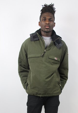 VINTAGE NAPAPIJRI GREEN HOODED JACKET