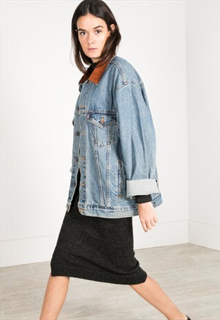 VINTAGE 80S LEVI'S CONTRAST COLLAR JACKET / AVELINASREWORKS