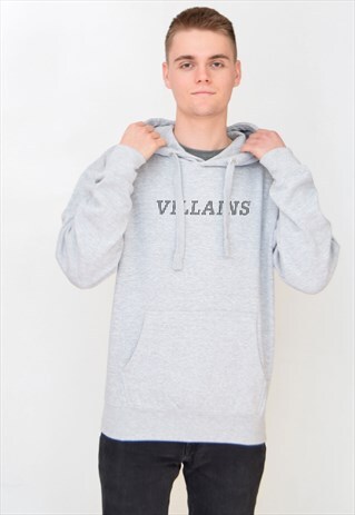 GREY VILLAINS LINED HOODIE