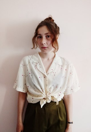 'ANN' 90S EMBROIDERED ROSES SUMMER HOLIDAY PASTEL SHIRT