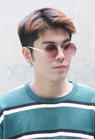 SHALEX BROWN ROUND SUNGLASSES