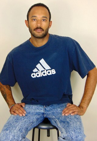 90S STYLE CLASSIC LOGO FADED BLUE SHORT SLEEVE TEE SHIRT XL