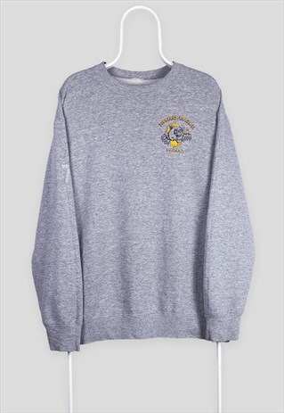 VINTAGE AMERICAN COLLEGE FOOTBALL GREY SWEATSHIRT LARGE