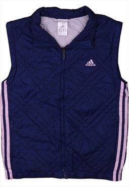 Vintage 90's Adidas Gilet Vest Sleeveless Full Zip Up Blue