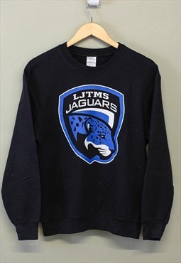 Vintage Jaguars Sweatshirt  Black Pullover With Mascot Print