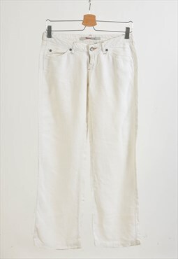 Vintage 00s linen trousers in white
