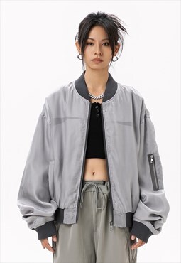 Utility varsity jacket grey plain MA-1 bomber USA bomber