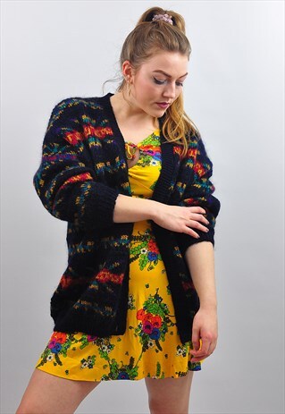 VINTAGE PATTERNED OVERSIZE CARDIGAN