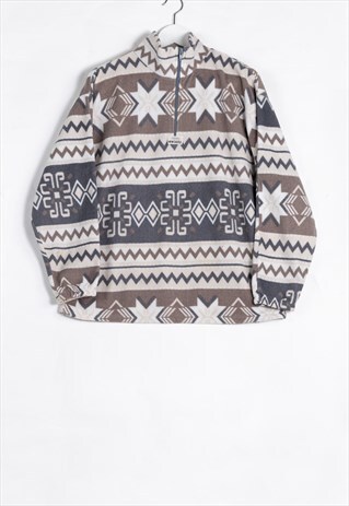 VINTAGE 80S FLEECE JACKET CRAZY PRINT AVELINAS / SP201651