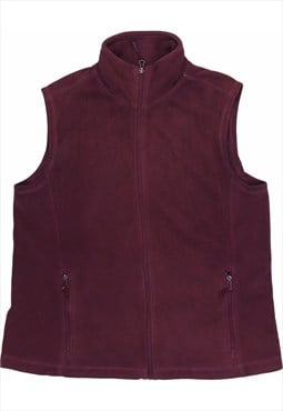 Vintage 90's Russell Athletic Gilet Zip Up Fleece Burgundy