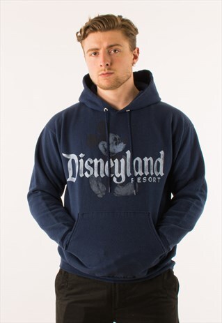 VINTAGE 90S NAVY DISNEYLAND HOODIE PULLOVER LARGE