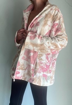 Vintage Sequins and Patterned Fleece Jacket