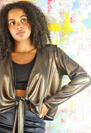 WRAP TOP IN GOLD SHIMMER