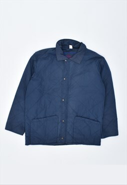 Vintage 90's Fila Quilted Jacket Navy Blue