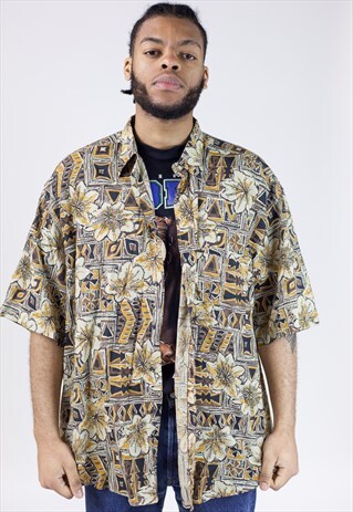VINTAGE 90S TRUSSARDI ABSTRACT PATTERNED SHIRT