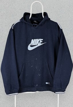 Vintage Nike Hoodie Navy Blue Embroidered  Mens Small