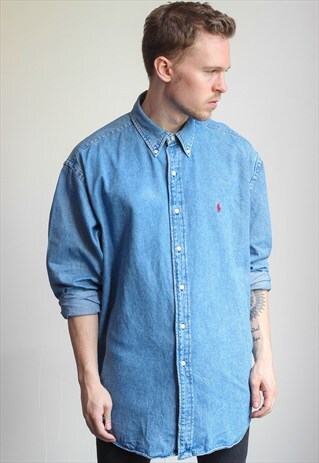 VINTAGE OVERSIZED RALPH LAUREN DENIM SHIRT