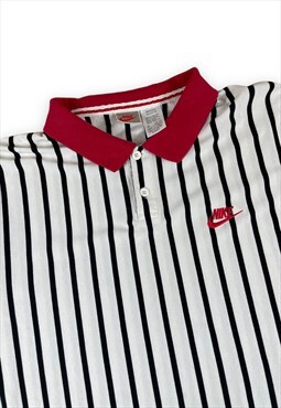 Nike Supreme Court Vintage 90s White and red striped polo 