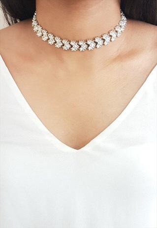 ARIA DAINTY SILVER AND GOLD CHOKER NECKLACE