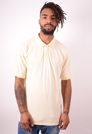 YVES SAINT LAURENT MENS VINTAGE POLO SHIRT LARGE YELLOW 90S