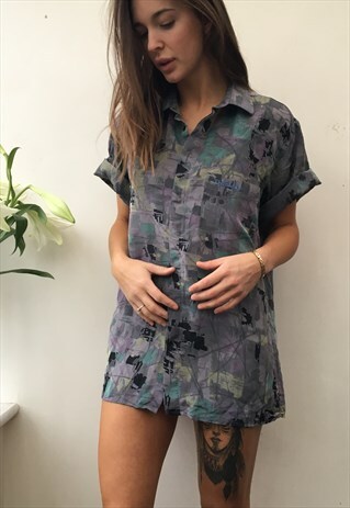 PATTERNED OVERSIZED RETRO VINTAGE UNISEX FESTIVAL SHIRT