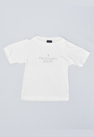 VINTAGE 90'S TRUSSARDI T-SHIRT TOP WHITE