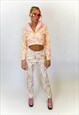 JUNGLECLUB PINK AND YELLOW SMILEY FLOWERS CARDIGAN