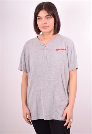 WOMENS VINTAGE T-SHIRT TOP MEDIUM GREY 90S