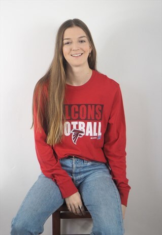 VINTAGE RED LONG SLEEVED FALCONS T-SHIRT