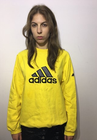 VINTAGE 90' OLDSCHOOL UNISEX YELLOW ADIDAS COOL SWEATSHIRT