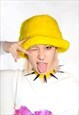 FESTIVAL FAUX FUR BUCKET HAT FLUFFY NEON HAT RAVE CAP YELLOW