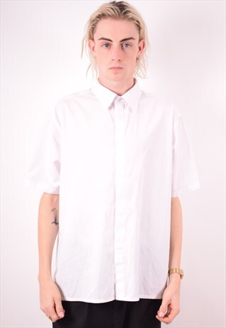 YVES SAINT LAURENT MENS VINTAGE SHIRT XL WHITE 90S