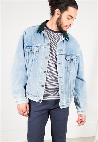 VINTAGE 80'S LEVI'S CONTRAST COLLAR JACKET / S0069