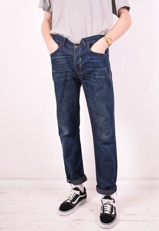 LACOSTE MENS VINTAGE JEANS W33 L34 BLUE 90S