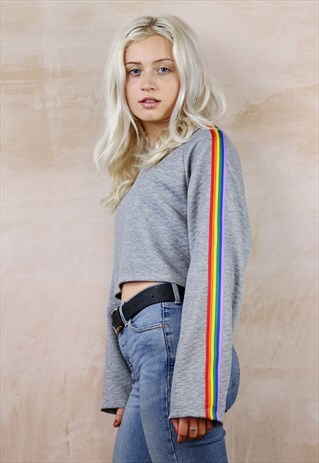 RAINBOW CROP JUMPER