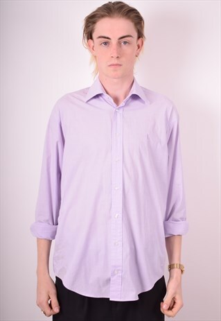 YVES SAINT LAURENT MENS VINTAGE SHIRT MEDIUM PURPLE 90S