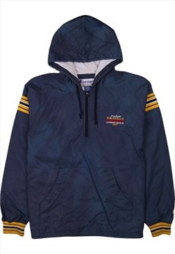 Vintage 90's Champion Windbreaker Hooded Quater Zip Blue