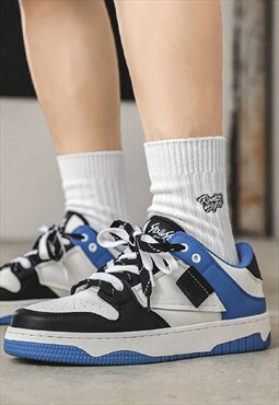 Skate sneakers low top classic trainers in blue black