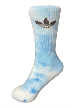 Hand Dyed Adidas Sock - Blue 1 pair 