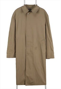 London Fog 90's Long Button Up Trench Coat Medium Brown