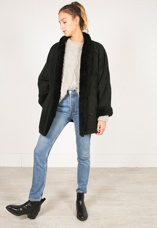 VINTAGE 80S WINTER SHEEPSKIN COAT / R048