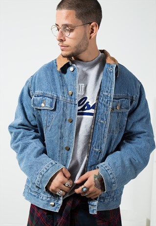 VINTAGE 80S LEE WINTER BLANKET DENIM JACKET S1579
